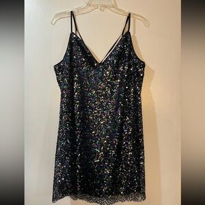 BCBG Generation Black Sequin Dress Womens Sz Small